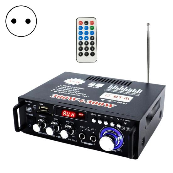 BT-298A Power Amplifier Practical Liquid-crystal Display 2CH 12V/220V 600W HiFi Bluetooth-compatible 5.0 Audio Amplificador for Home