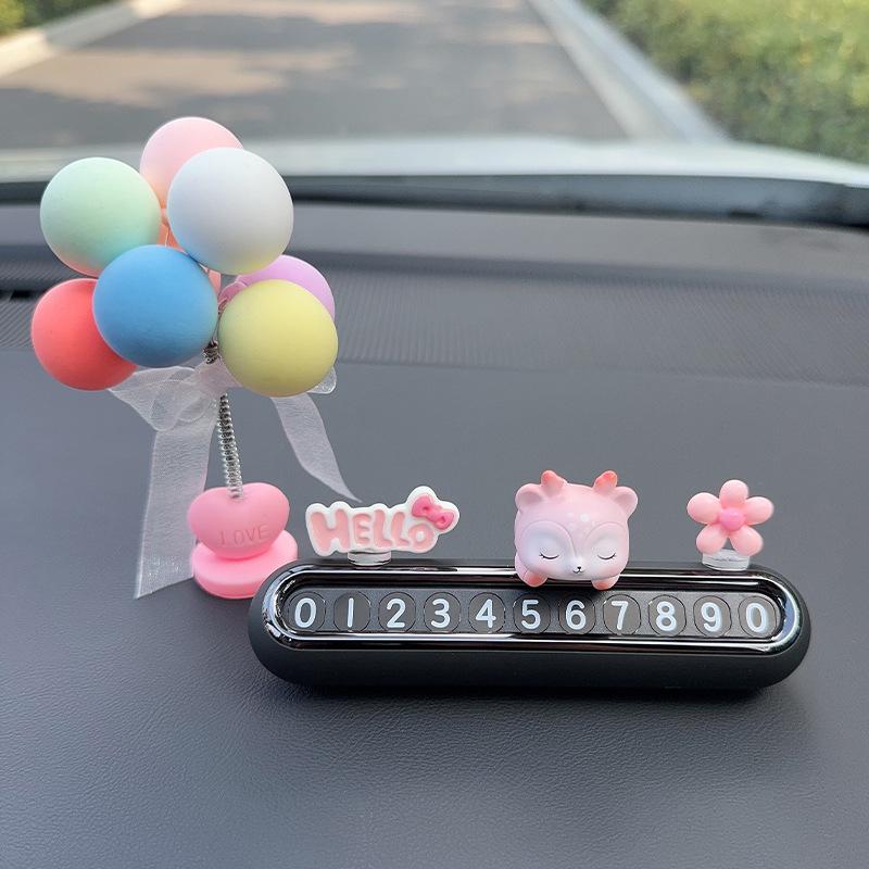 Cute Temporary Parking Phone Number Plate for Car Interior