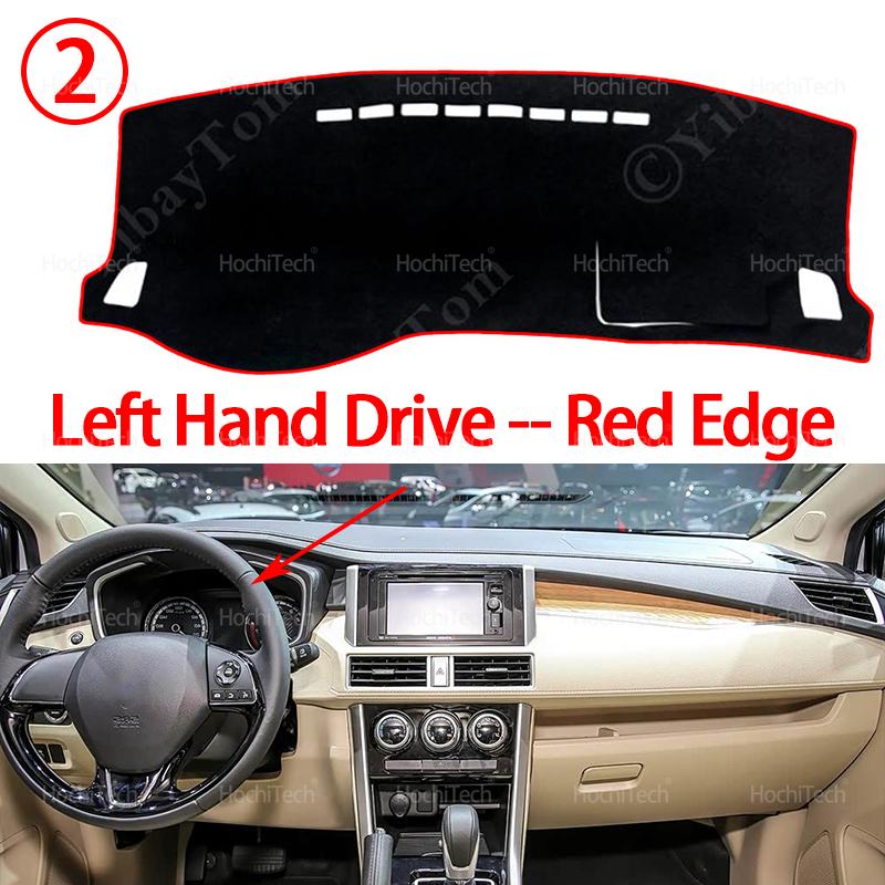 Car Dashboard Cover Dash Board Mat Carpet Pad Sunshade Cape Cushion for Nissan Livina for Mitsubishi Xpander NC 2017~ Left Hand Red Edge