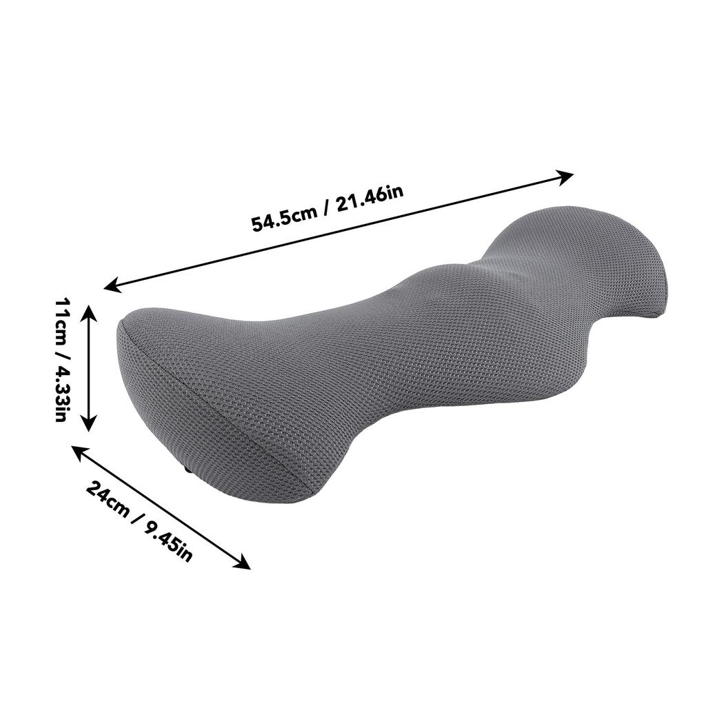 54.5x24x11cm Lendenstützkissen Memory-Schaum Lendenkissen zum Schlafen Grau