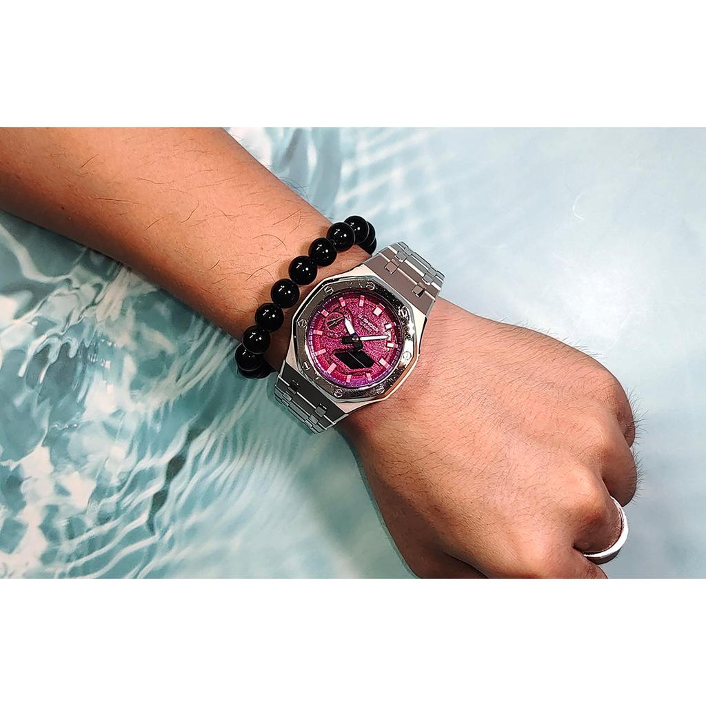 Casio Custom Collection GA2100 Quartz Movement Stainless Steel Strap Watch Men's Watches GA-2100SKE-7A(Watch3--)