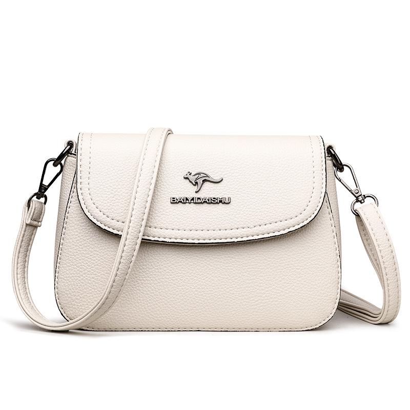 

2024 Женская высококачественная текстурированная простая сумка-кроссбоди для поездок на работу грязно-белый