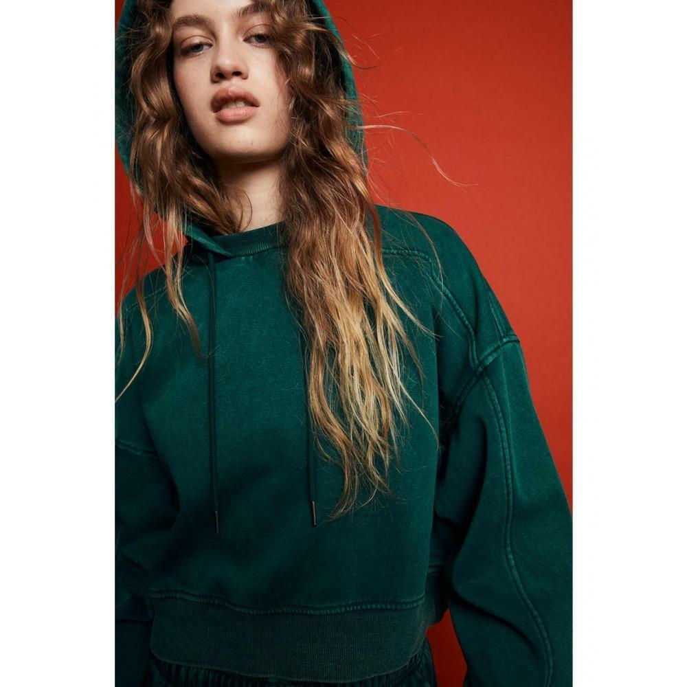 

H M Oversized Washed Look Hoodie Green 1194882002