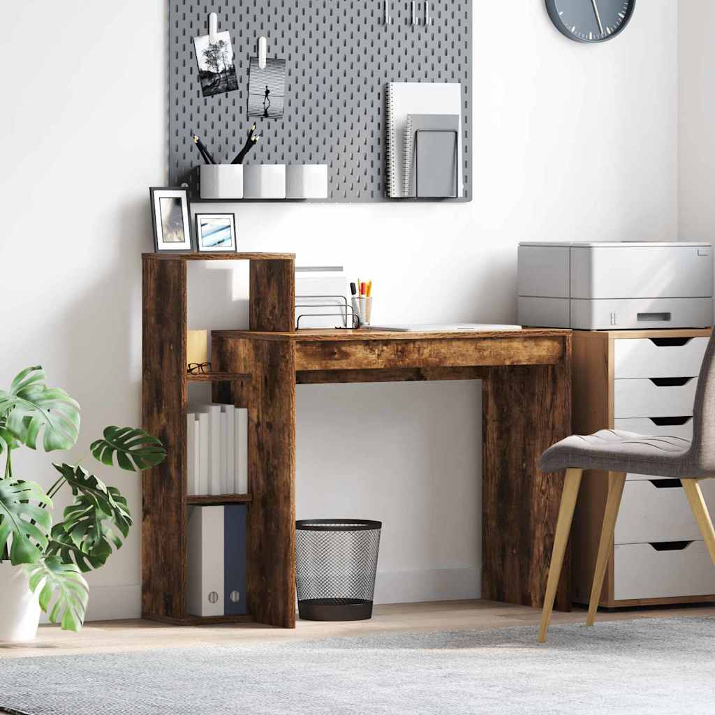 Desk Smoked Oak 100 x 40 x 90 cm Engineered Wood