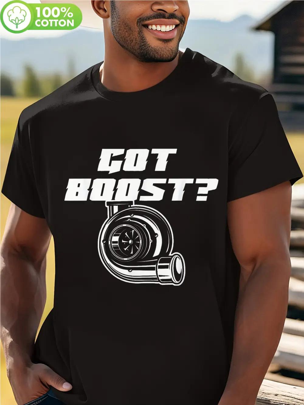 

LocalGot GOT BOOST Turbo Graphic Crew Neck T-shirt - 100% Cotton Regular Fit Casual Tee for Outdoor Fitness XL