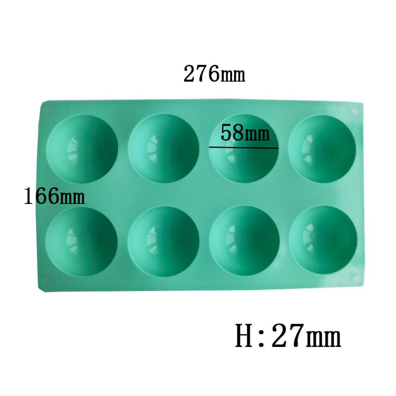 8 Hole Halfsphere Silicone Pudding Baking Mold Round Chocolate Candy Ice Making Tool Home Party Snack Soap Candle Mould Gifts