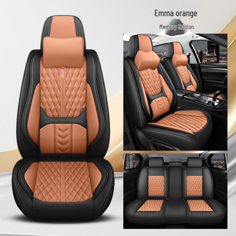 All-Season Breathable Napa Leather Car Seat Cover - Full Surround Cushion