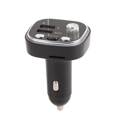 Car Bluetooth Player 2 USB Ports Charger 7 Color Lights FM Transmitter For Hands Free Calling Silver