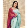 ALMAARI store is adorned with beautiful Zari work in form of traditional motifs. This beautiful saree is elegantly decorated with gorgeous