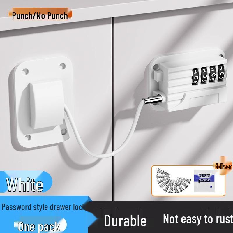 Punch-Free Anti-Theft Refrigerator & Cabinet Lock with Combination for Child Safety
