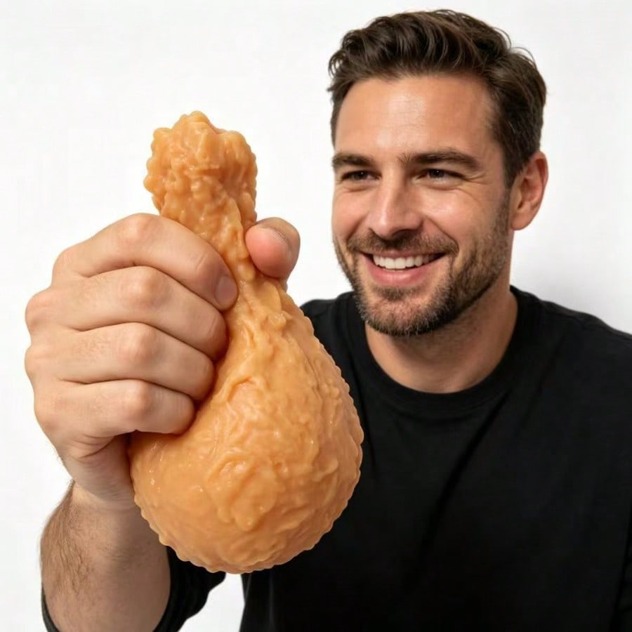 Oversized Fried Chicken Leg Squishy Fluid Ball Malleable Hand Pinch Toy Stress Relief Portable Sensory Fidget Holiday Birthday Gift For Friends Family