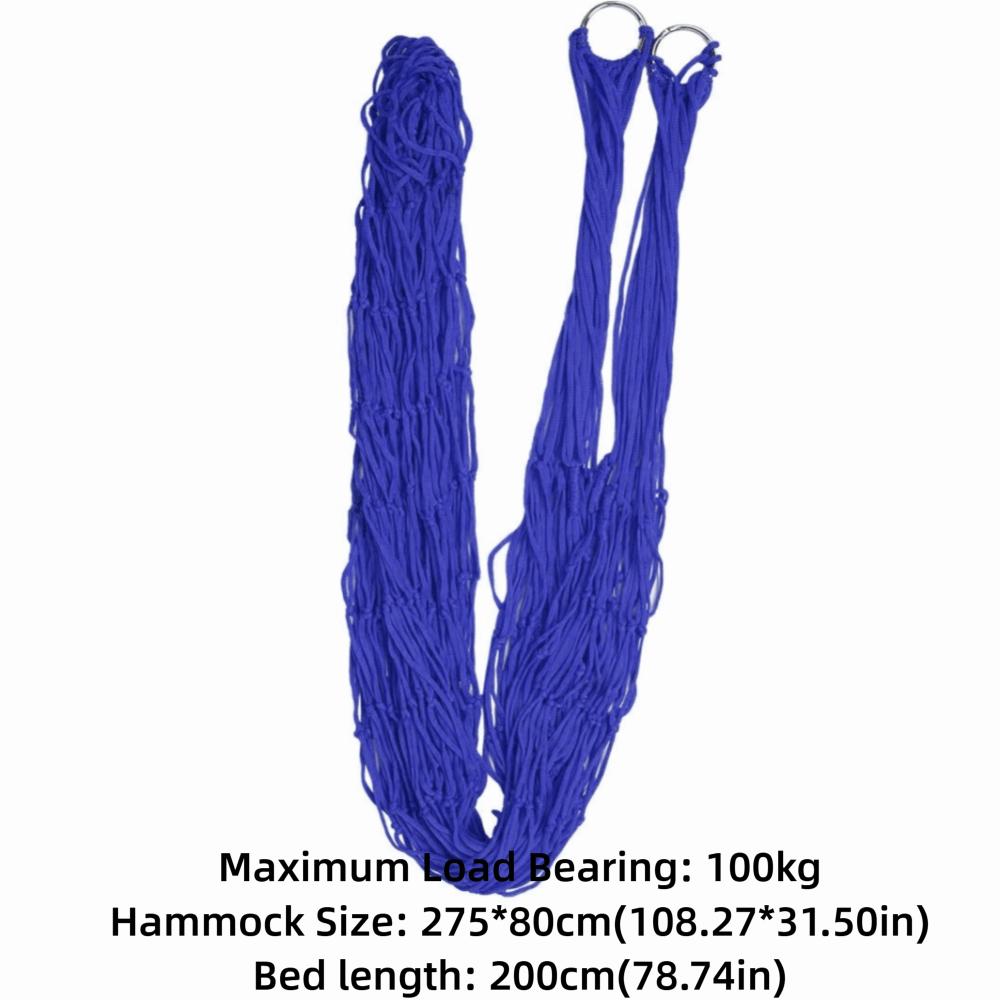 Smooth Net Nylon Mesh Hammock Strong Load-Bearing Capacity Swing Hanging Rope Hammock  Traveling
