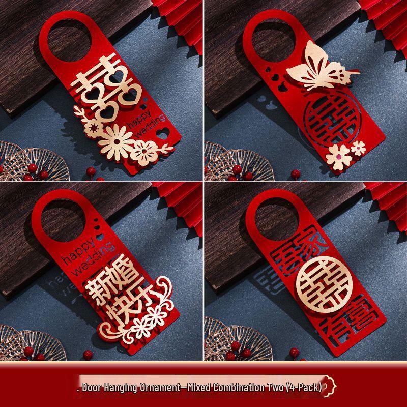 Wedding Double Happiness Cloth Door Hangings