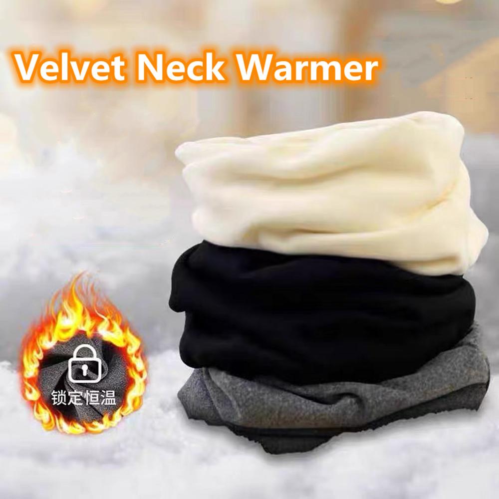 Fashion Soft Velvet Neck Warmer Women Men Sports Face Neck Cover Winter Skating Running Hiking Scarves Thickened Warm Tube Scarf