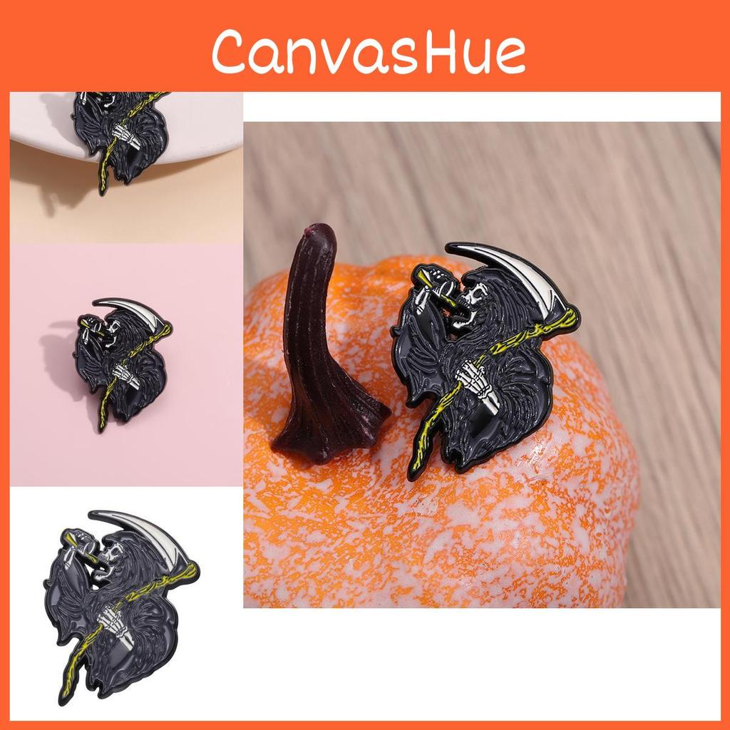 Cartoon Skull Modern Reaper Badge Decorative Brooch For Trendy Halloween 2023 Fashion