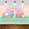 Happy Birthday Peppa Pig Image Backgrounds, Suitable For Boys And Girls Parties, Parties And Birthday Celebration Banners