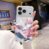 Processing and production of Nordic ins wind pink purple snow mountain four corners anti-drop mobile phone case iPhone15Pro transparent protective ca