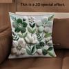 2D Floral Embroidered Pattern Pillowcase Decor Pattern Cushion Cover Suitable For Sofa Bedroom Car Pillow Cover