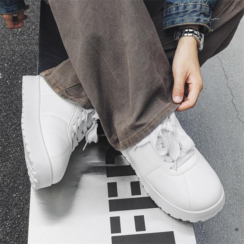 

Y10 весна и осень новая повседневная нишевая обувь для хлеба с большой головой модная платформа для увеличения роста мужская обувь белая обувь трендовая доска 39 белый