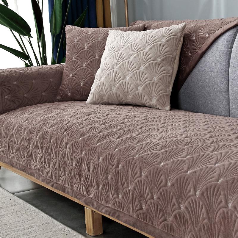 

Универсальная нескользящая зимняя плюшевая утолщенная однотонная подушка для дивана на четыре сезона, простой скандинавский простой чехол для дивана, чехол 70*70