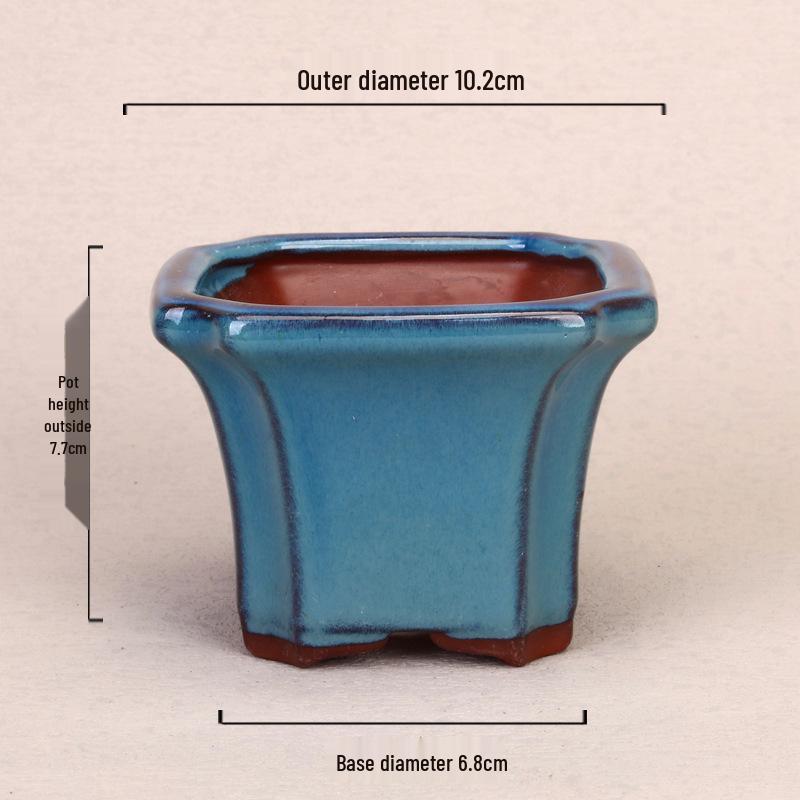 Purple Clay Glazed Succulent Flower Pot for Office Desktop