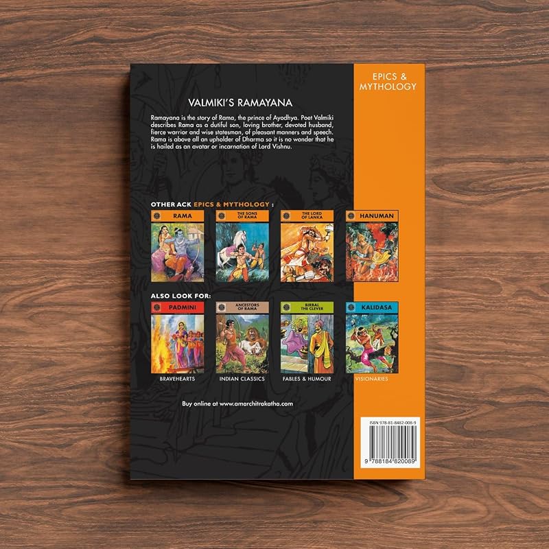 Valmiki' Ramayana Indian Mythology, History & Folktales Cultural Stories for Kids & Adults Illustrated Comic Books Gods & Goddesses Amar Chitra