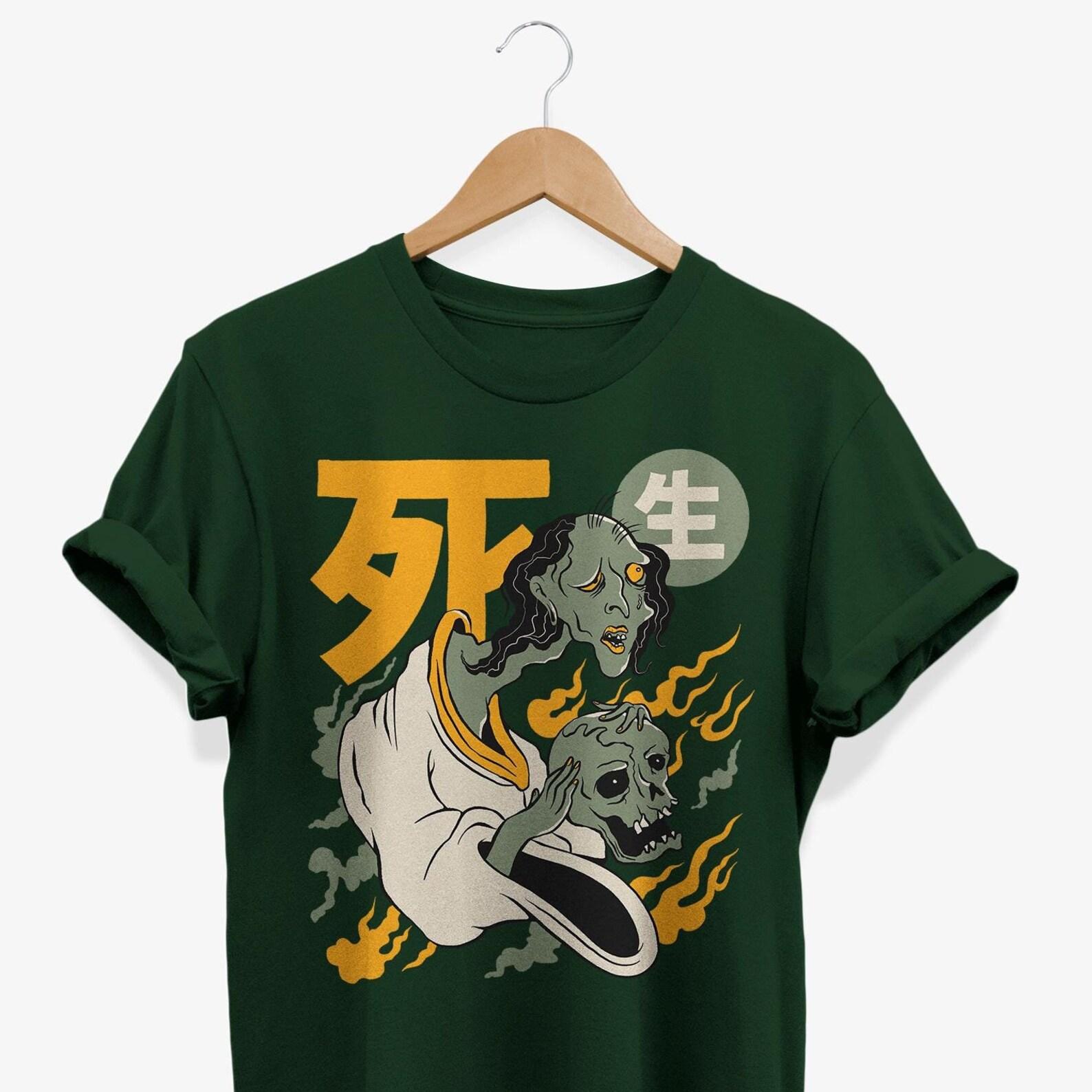 Japanese Yurei Ghost T-shirt | Spirit Anime Graphic Ghost Tee | Urban Japan Streetwear 3XL