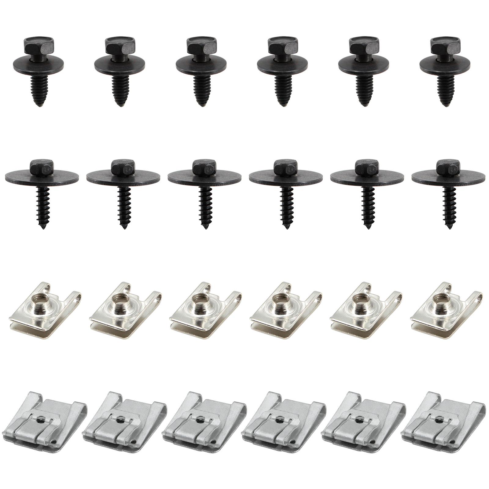 24Pcs Car Engine Undertray Fixing Clips Screws for Mercedes-Benz E-Class C-Class W203 W204 W211 Under Cover Rivet Fasteners 24pcs