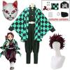 Tanjirou Kamado Cosplay Anime Démonölő Kimetsu No Yaiba Cosplay Egyenruha Haori Kimonó Paróka Öltöny Halloween Felnőtt Gyermek