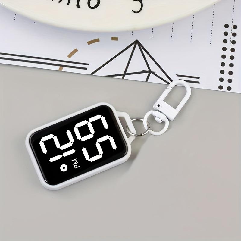 LED Keychain Pocket Watch Digital Electronic Watch Keychain Luminous Function Hanging Watch Touch Display Digital Pendant Watch