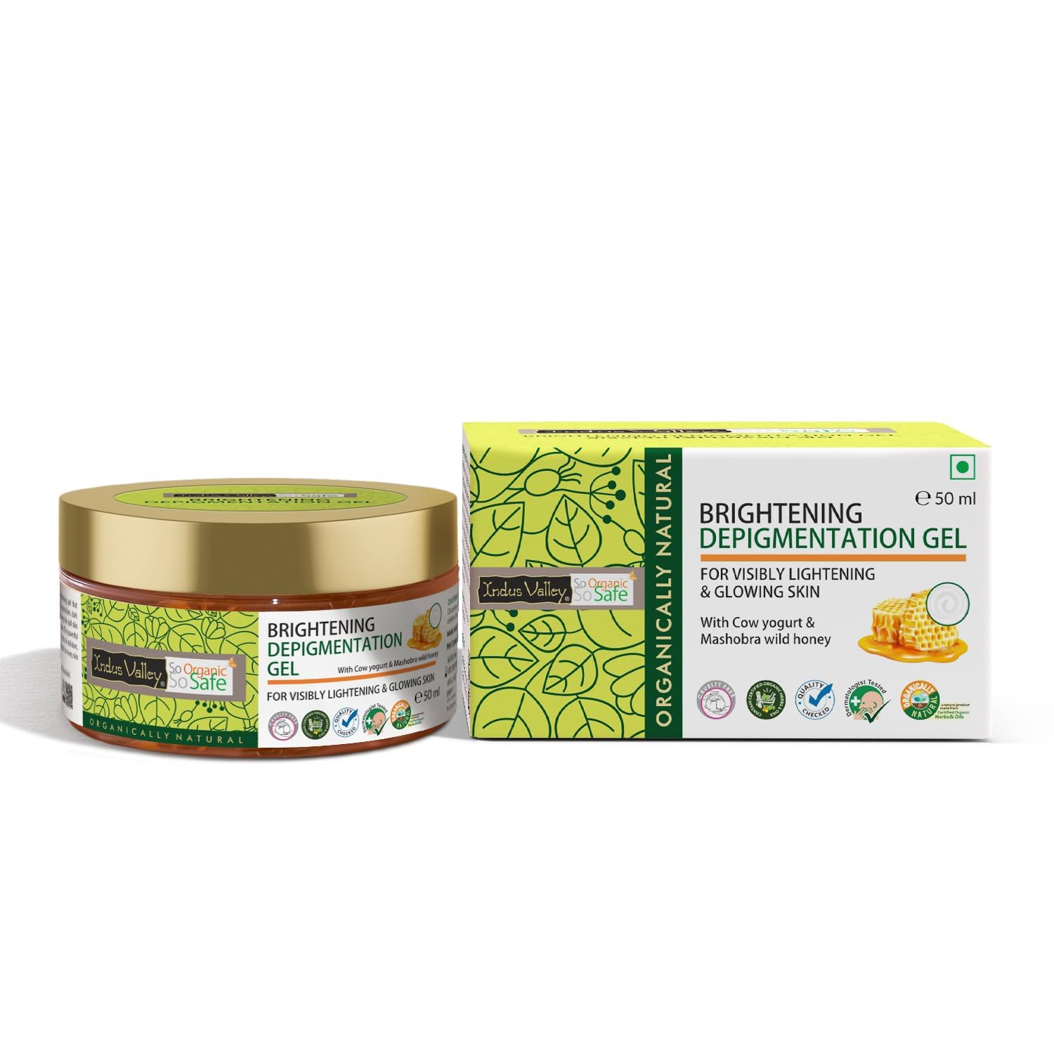 Indus Valley Organic And Natural Cow s Milk Yogurt & Honey Gel | All skin type - 50 ML