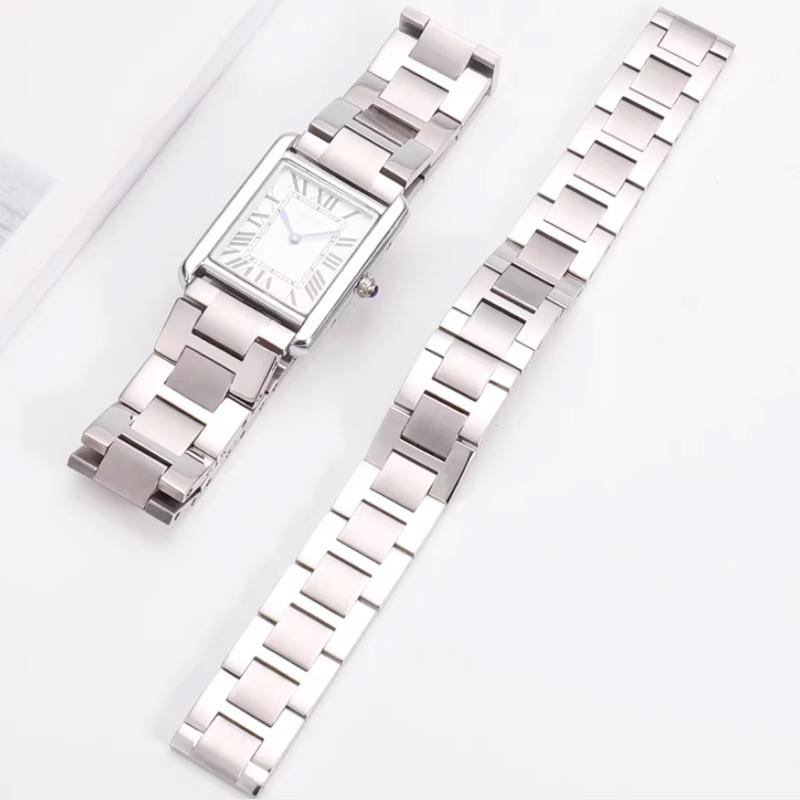 Bracelet de Montre en Acier Inoxydable 16mm 20mm 22mm 23mm pour Cartier Tank Solo Claire Bracelets de Montre en Acier Fin pour Hommes et Femmes