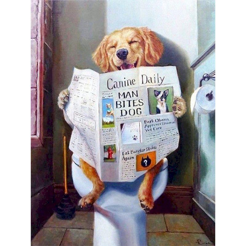 CHENISTORY Pittura su Tela con Numeri Animali Disegno di Cane su Tela Pittura a Mano Arte Murale Pittura con Numeri Regalo Personalizzato