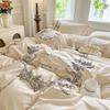 Four-piece Set of Pure Cotton Bedding French Lace Quilt Cover, Bed Sheet Pillowcase Set