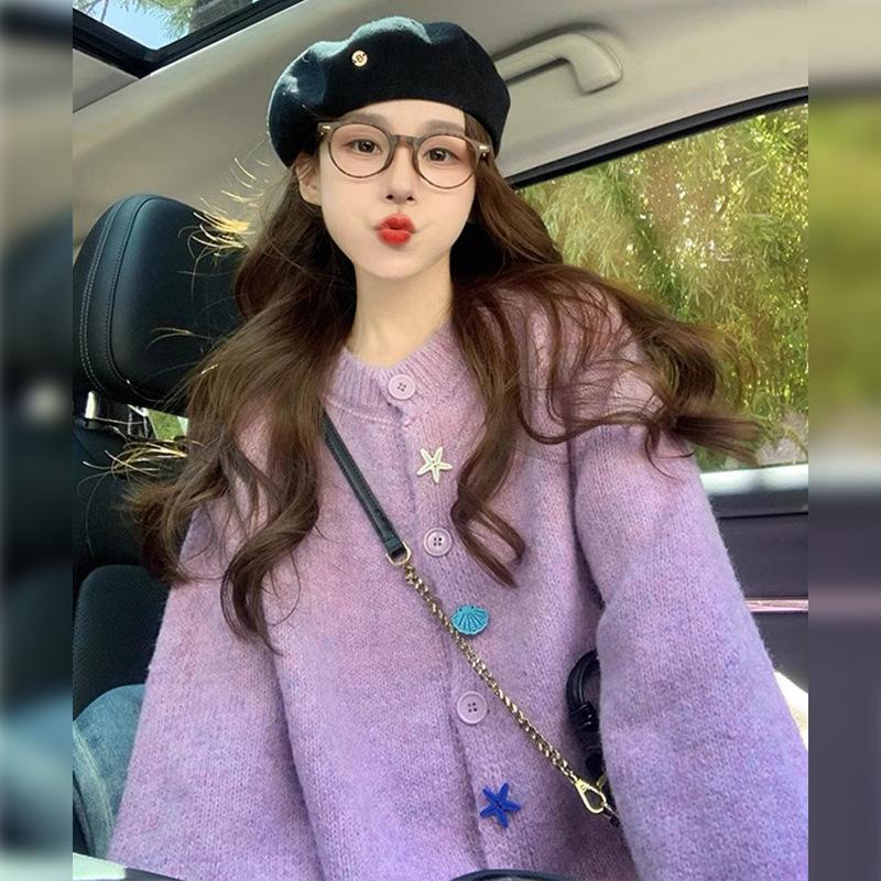 Loose Lazy Wind Women's Sweater Jacket Autumn Clothes New Small Knitted Cardigan Women's High-end Top