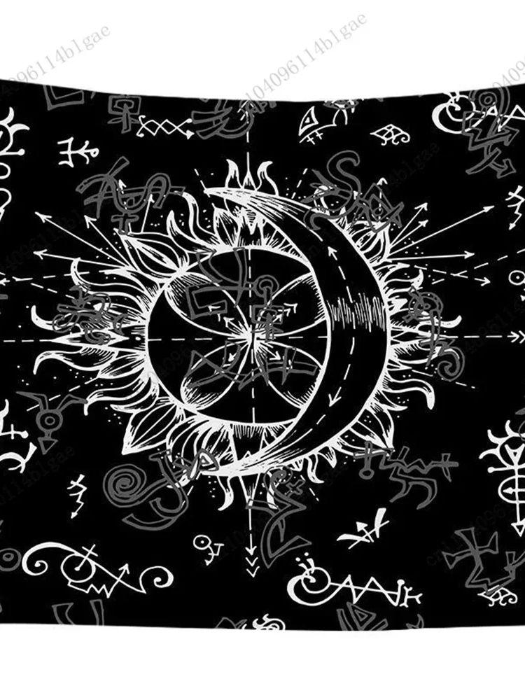 Mystical Sun  Moon Symbol Wall Tapestry Enigmatic Room Decor Unique Bedroom Decoration Aesthetic Dorm Decor Bedroom Decoration