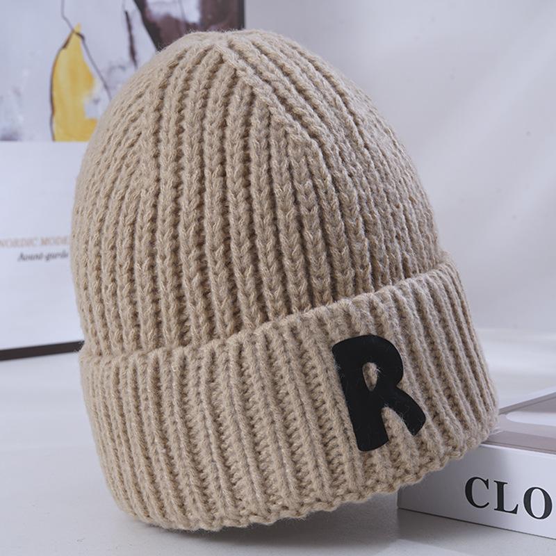 Women's New Winter Knitted Hat Korean Style Trendy Versatile Big Head Circumference Face Small Windproof Ear Protection Wool Hat