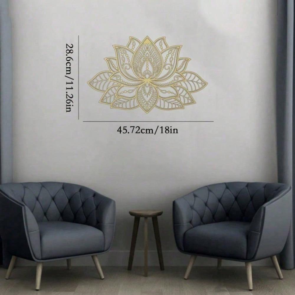 Modern Lotus Mandala Metal Wall Art Zen Decor Rustproof Outdoor Indoor Home Bedroom Living Room Bathroom Sturdy Non-Fading Housewarming Gift