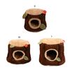 Yousheng Hamster Nest Lovely Appearance Stump Design Flannel Comfortable Squirrel Bed Hammock for Small Animals