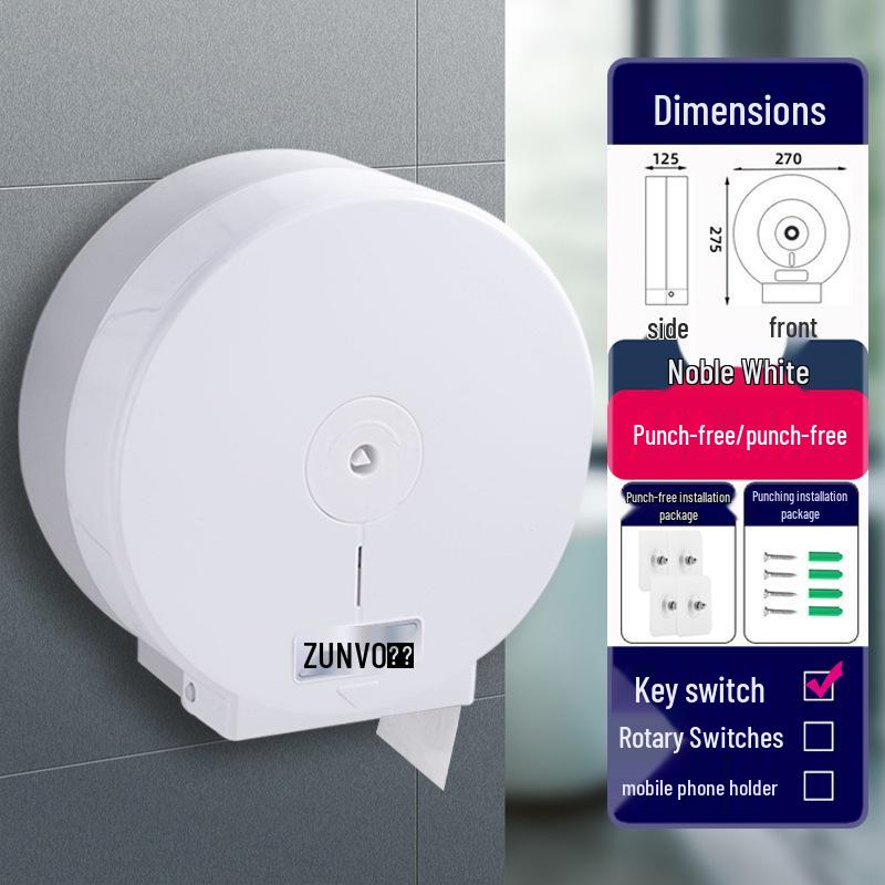 Wall-Mounted Waterproof Jumbo Toilet Paper Holder for Hotel Bathrooms