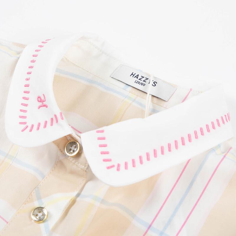 HAZZYS Girls' Sweet Plaid Shirt Dress