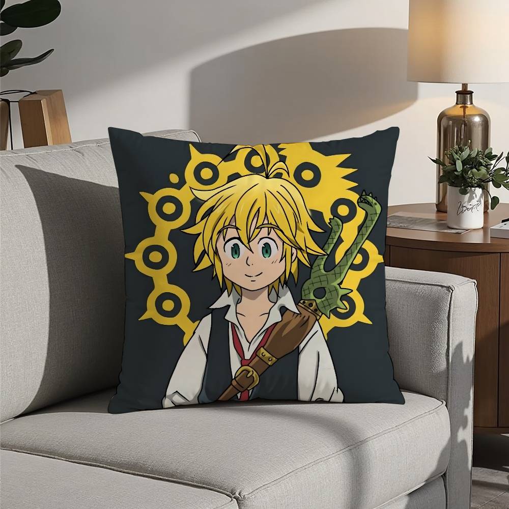 Hot Anime The Seven Deadly Sins Pillow Case 3D Print Polyester Fiber 40*40cm Home Sofa Throw Decoration Festival Gift