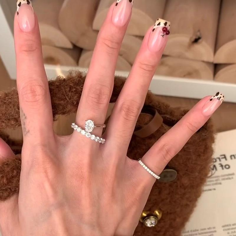 Gypsy Star Row Diamond Metal Ring Women'S Light Luxury Design Sense Personality Fashion Temperament Trend Versatile Ring Ring
