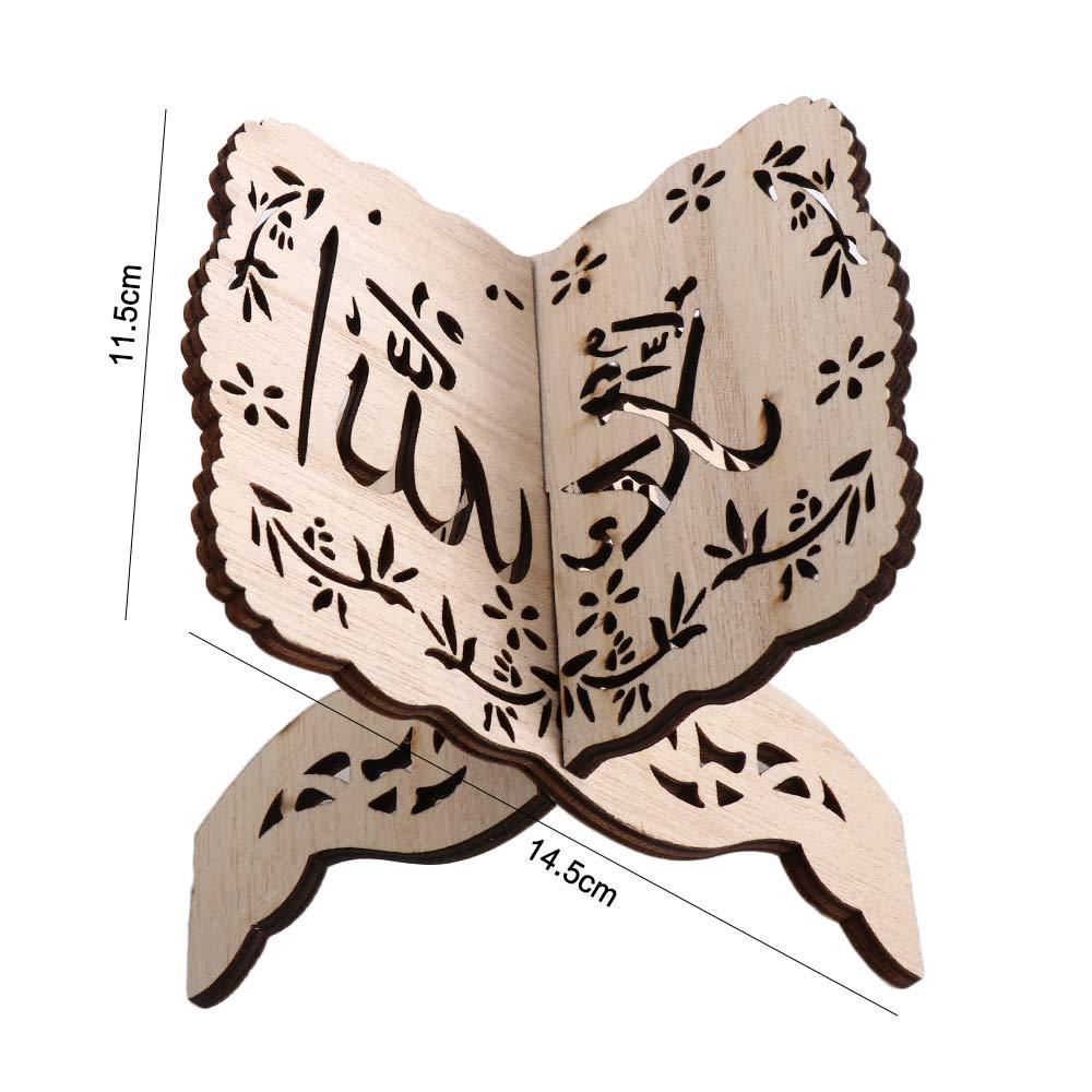 Wooden Carved Quran Bible Ramadan Book Stand Book Shelf Home Decoration Display Stand