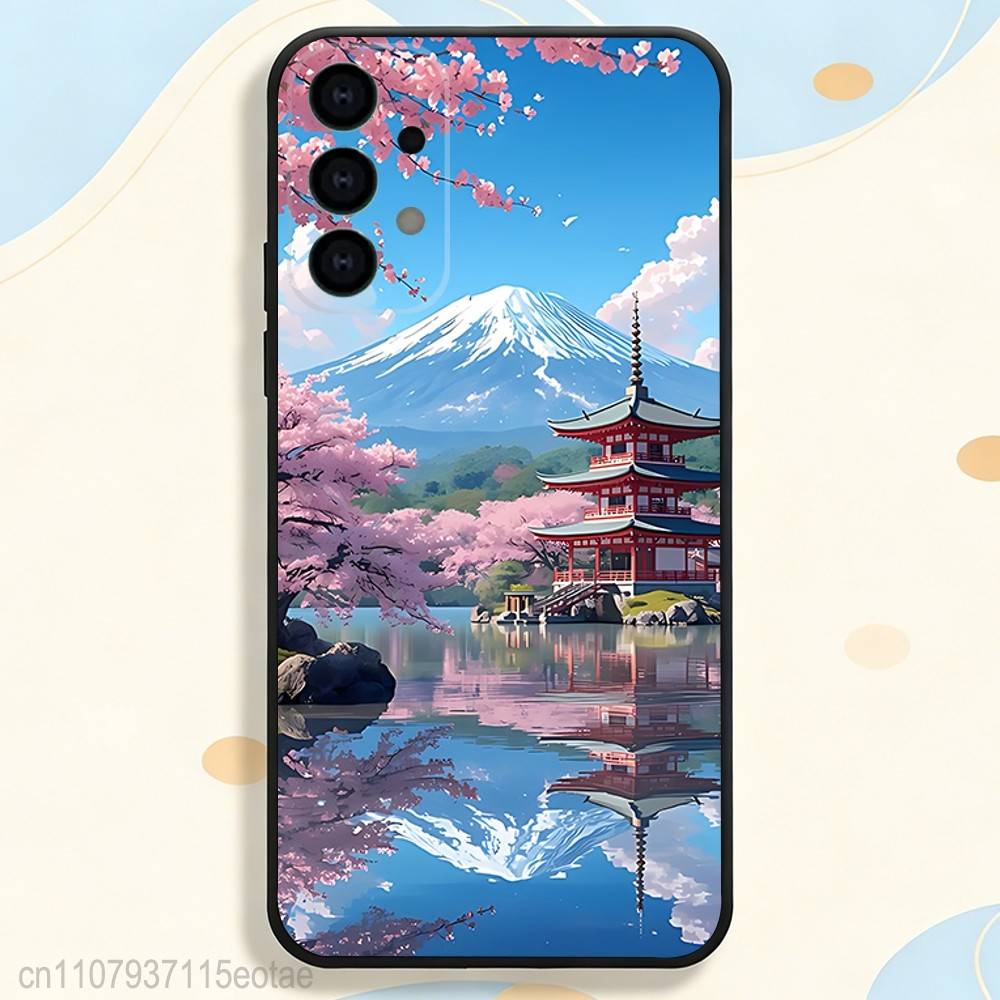 Coque de téléphone Paysage Mont Fuji Japonais Silicone Souple Pour Samsung S26,S25,S24,S21,S22,S23,S30,Ultra,S20,Plus,Fe,Lite