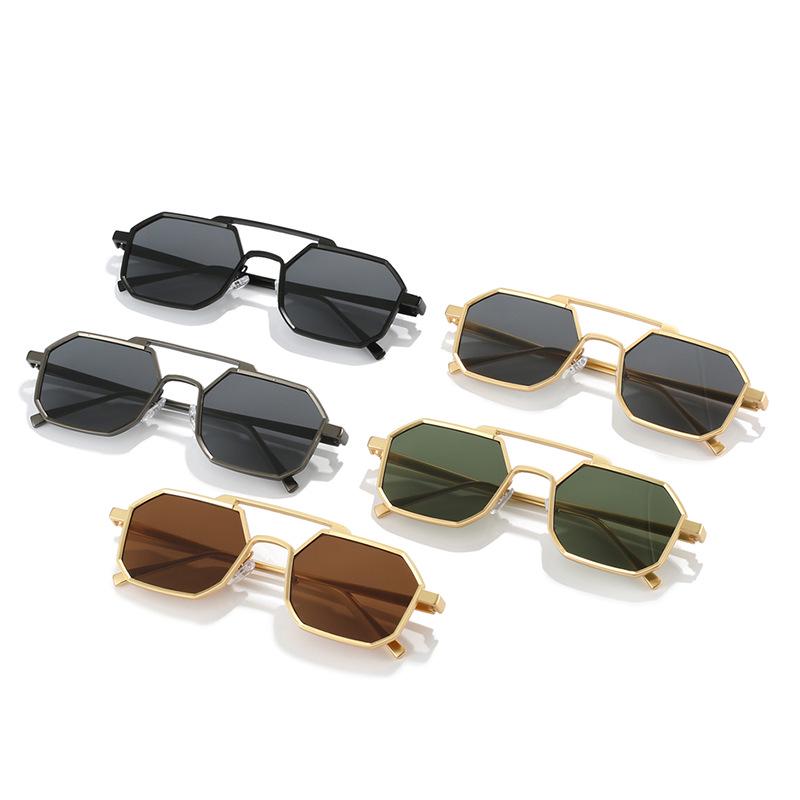 2022 Trending Square Frame Sunglasses: European-American Double Beam Street Style