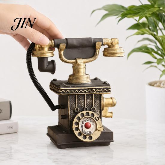 Dust-proof Telephone Resin Figurine, Retro Phone Model Statue with Matte Finish, Office Old-Fashioned Victorian Style Desk Decor for Home Bookshelf