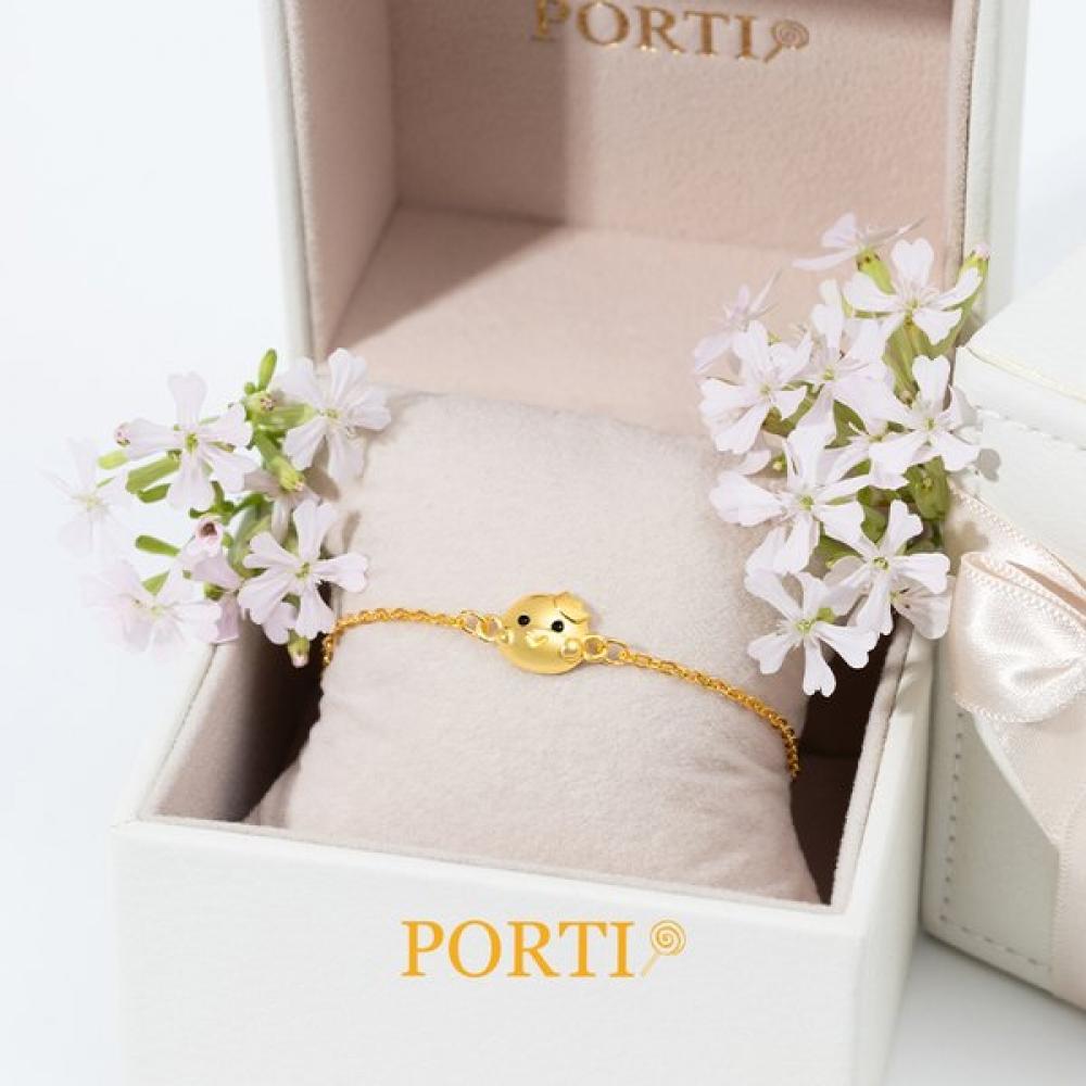 Porti 24k Gold 1.875g Snake Crown Chain Bracelet