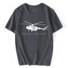 Summer T Shirt Short Sleeve Cotton Print Mi-8 Helicopter T-Shirt Casual Shirt Cool Tees Tops Streetwear Cotton Oversize