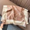 Autumn and winter simple and versatile air conditioner shawl jacquard imitation cashmere business scarf women's high-end feeling warm and cold scarf